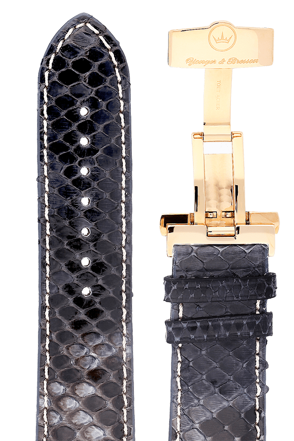 Yonger & Bresson Bracelet cuir Bracelet cuir gris homme 22 mm