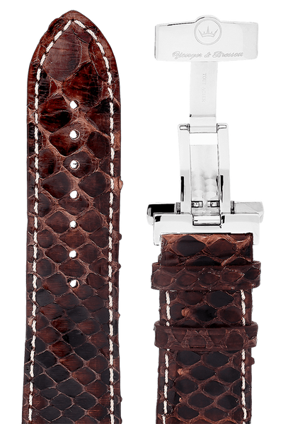 Bracelet De Montre En Cuir Marron 24mm - Avec 2 Barrettes Et Outil De Pose Inclus !