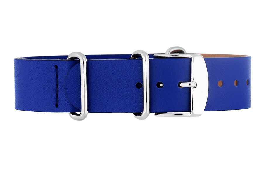 Yonger & Bresson Bracelet nato cuir Bracelet nato cuir bleu femme 18 mm