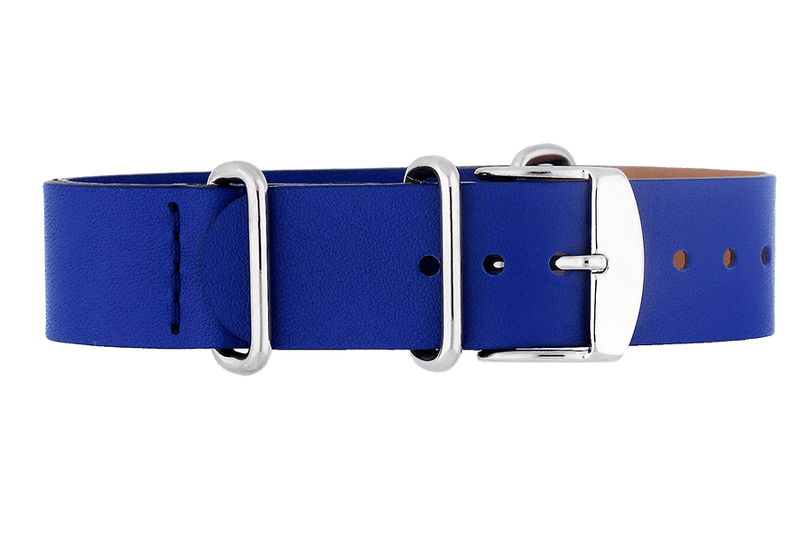 Yonger & Bresson Bracelet nato cuir Bracelet nato cuir bleu femme 18 mm