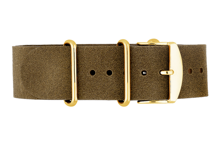 Yonger & Bresson Bracelet nato cuir Bracelet nato cuir kaki homme 22 mm