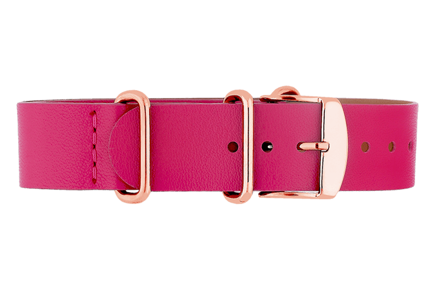 Yonger & Bresson Bracelet nato cuir Bracelet nato cuir rose femme 18 mm