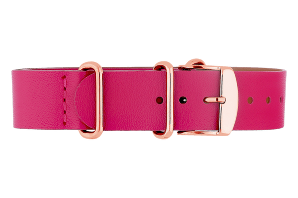 Yonger & Bresson Bracelet nato cuir Bracelet nato cuir rose femme 18 mm