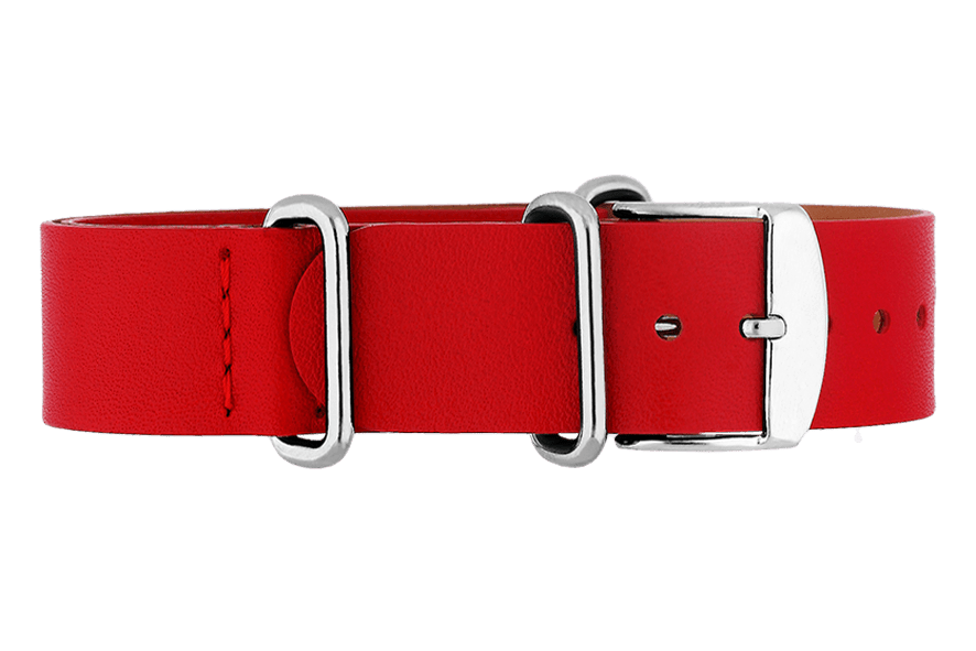 Yonger & Bresson Bracelet nato cuir Bracelet nato cuir rouge femme 18 mm