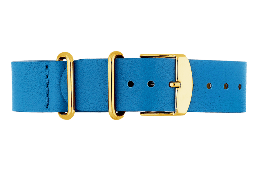 Yonger & Bresson Bracelet nato cuir Bracelet nato cuir turquoise femme 18 mm
